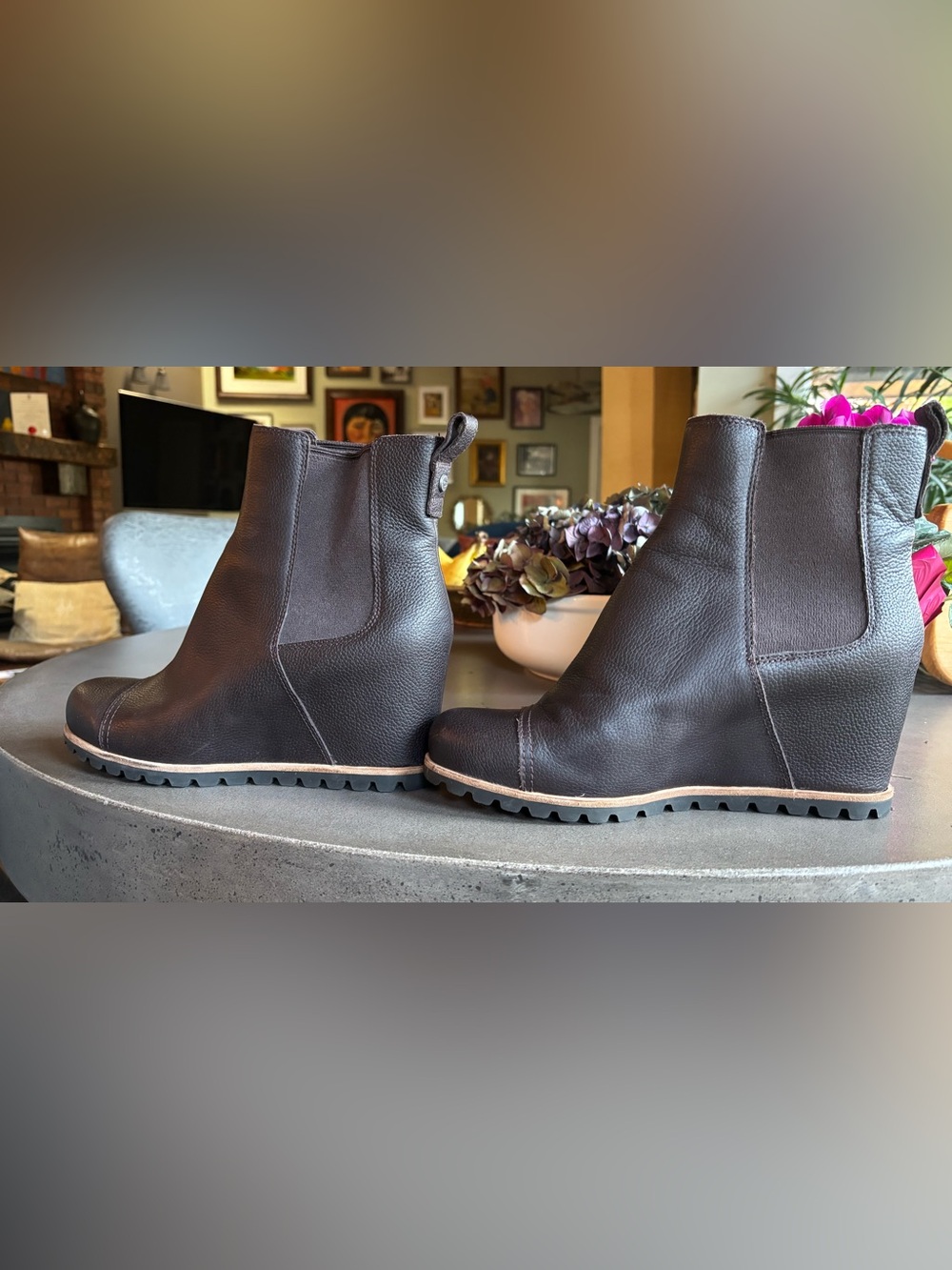 UGG Women's Dark Brown Wedge Chelsea Boots
